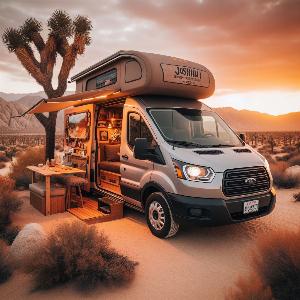 Ford Transit camper van, van life in Joshua Tree at sunset (23)